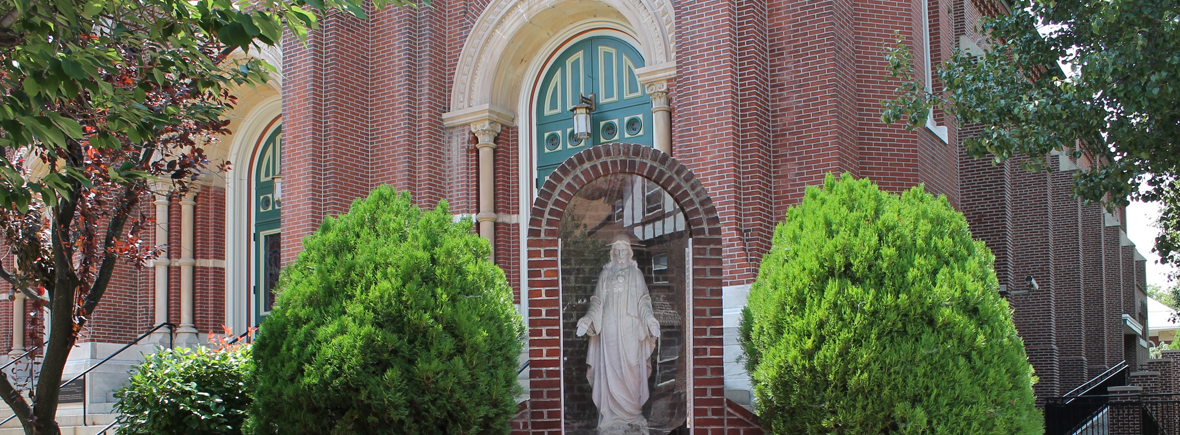 outdoor statue near entrance doors