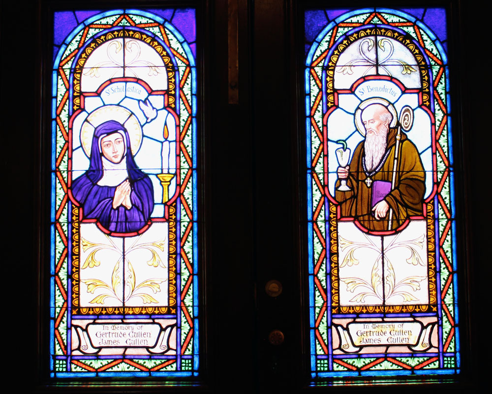 stained glass windows featured in doors